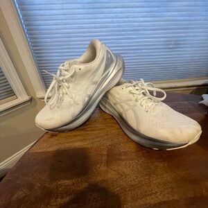 Asics Women's White and Silver Sneakers